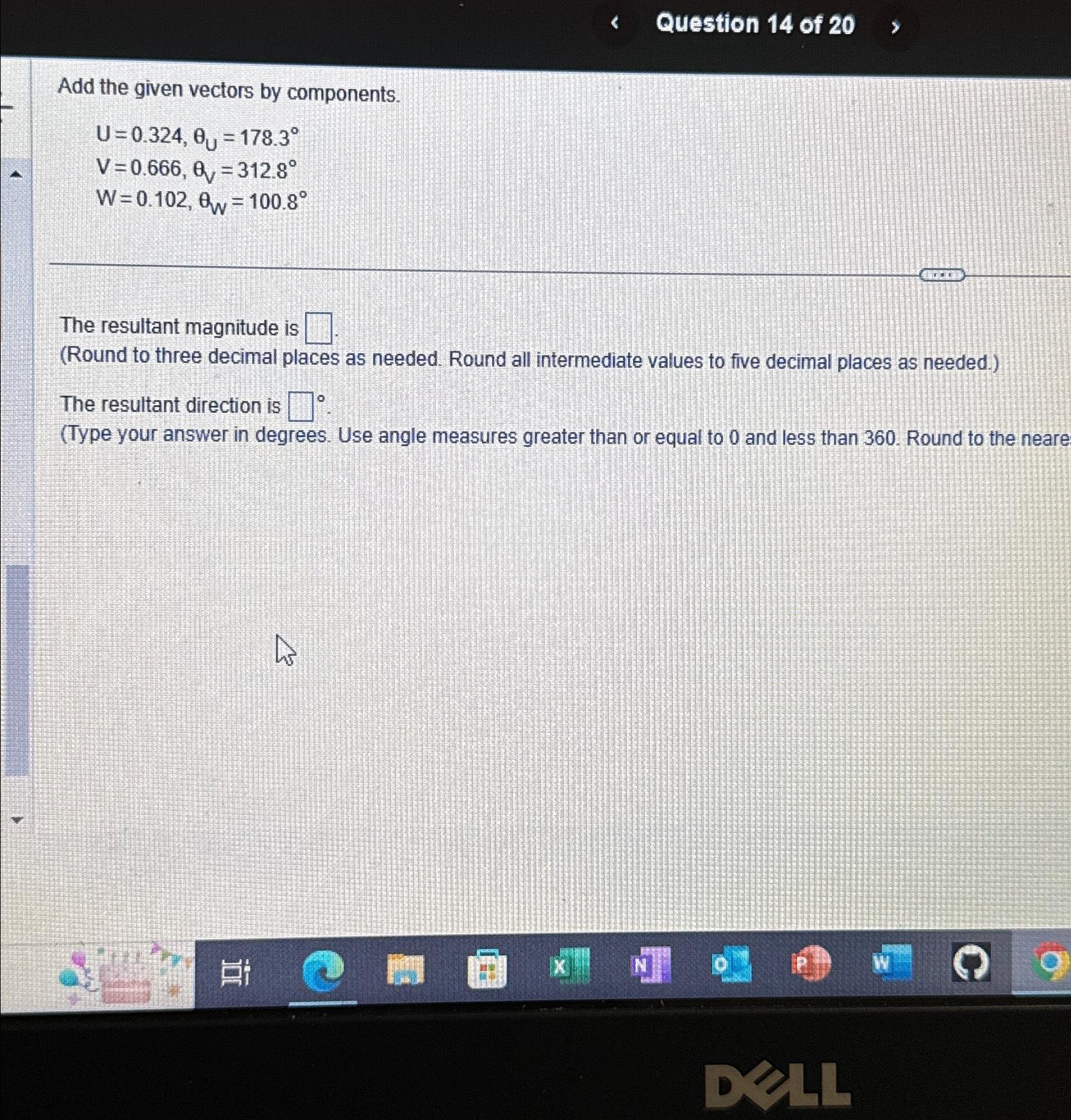 Solved Question 14 ﻿of 20Add the given vectors by | Chegg.com