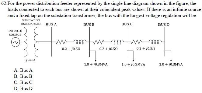 Solved 62.For the power distribution feeder represented by | Chegg.com