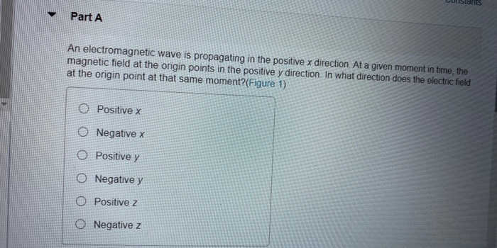 Solved Part A An electromagnetic wave is propagating in the | Chegg.com