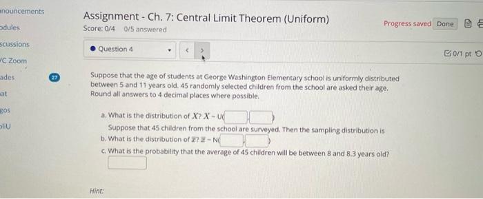 Solved Suppose that the age of students at George Washington | Chegg.com
