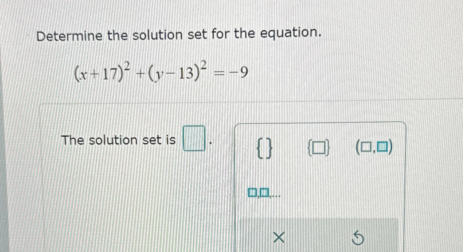 Solved Determine The Solution Set For The | Chegg.com