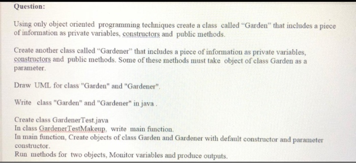Solved Question: Using only object oriented programming | Chegg.com