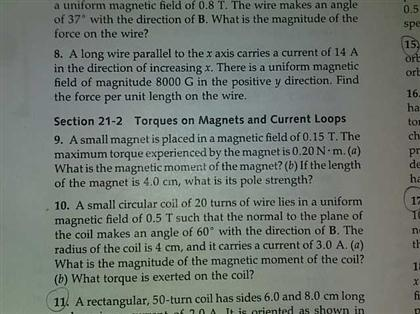 Solved a uniform magnetic field of 0.8 T. The wire makes an | Chegg.com