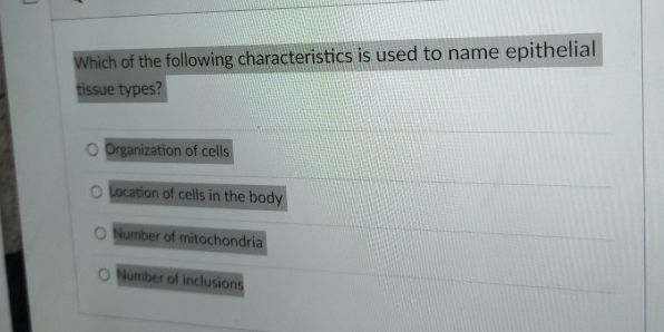 Solved Which of the following characteristics is used to | Chegg.com