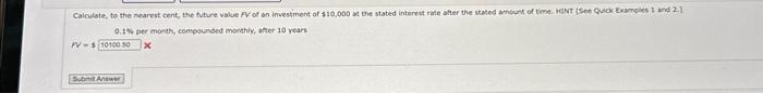 Solved 0.1 we per month, compounded monthly, after 10 vears | Chegg.com