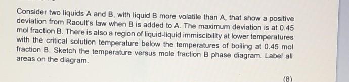 Solved Consider Two Liquids A And B, With Liquid B More | Chegg.com