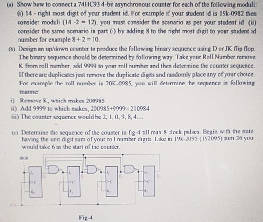 (a) Show How To Connect A 74HC93 4-bit Asynchronous | Chegg.com