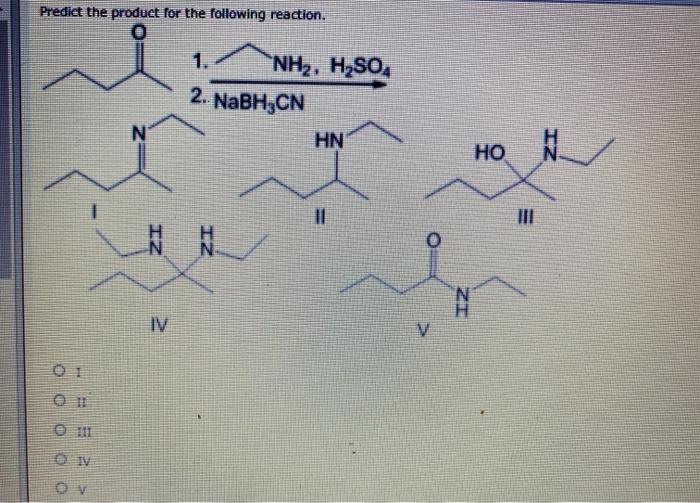 Solved Predict The Product For The Following Reaction O Chegg Com