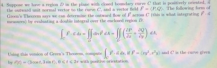 Solved 1. Suppose we have a region D in the plane with | Chegg.com