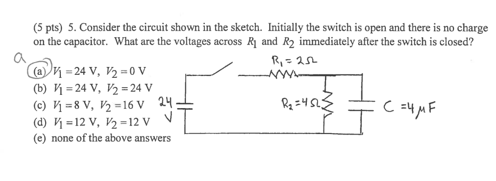 Solved ( 5 pts ) 5 . ﻿Consider the circuit shown in ﻿the | Chegg.com