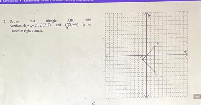 Solved Prove That Triangle ABC With VerticesA (-1,-1) B | Chegg.com