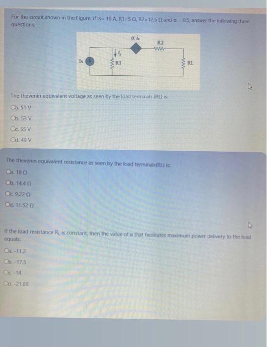 Solved For the circut shown in the Figure, if Is= 10 A | Chegg.com