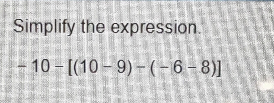 Solved Simplify The Expression 10 10 9 6 8 Chegg Solved Simplify The Expression 10 10 9 6 8 Chegg