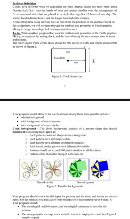 Solved Problem Definition Clocks have different ways of | Chegg.com