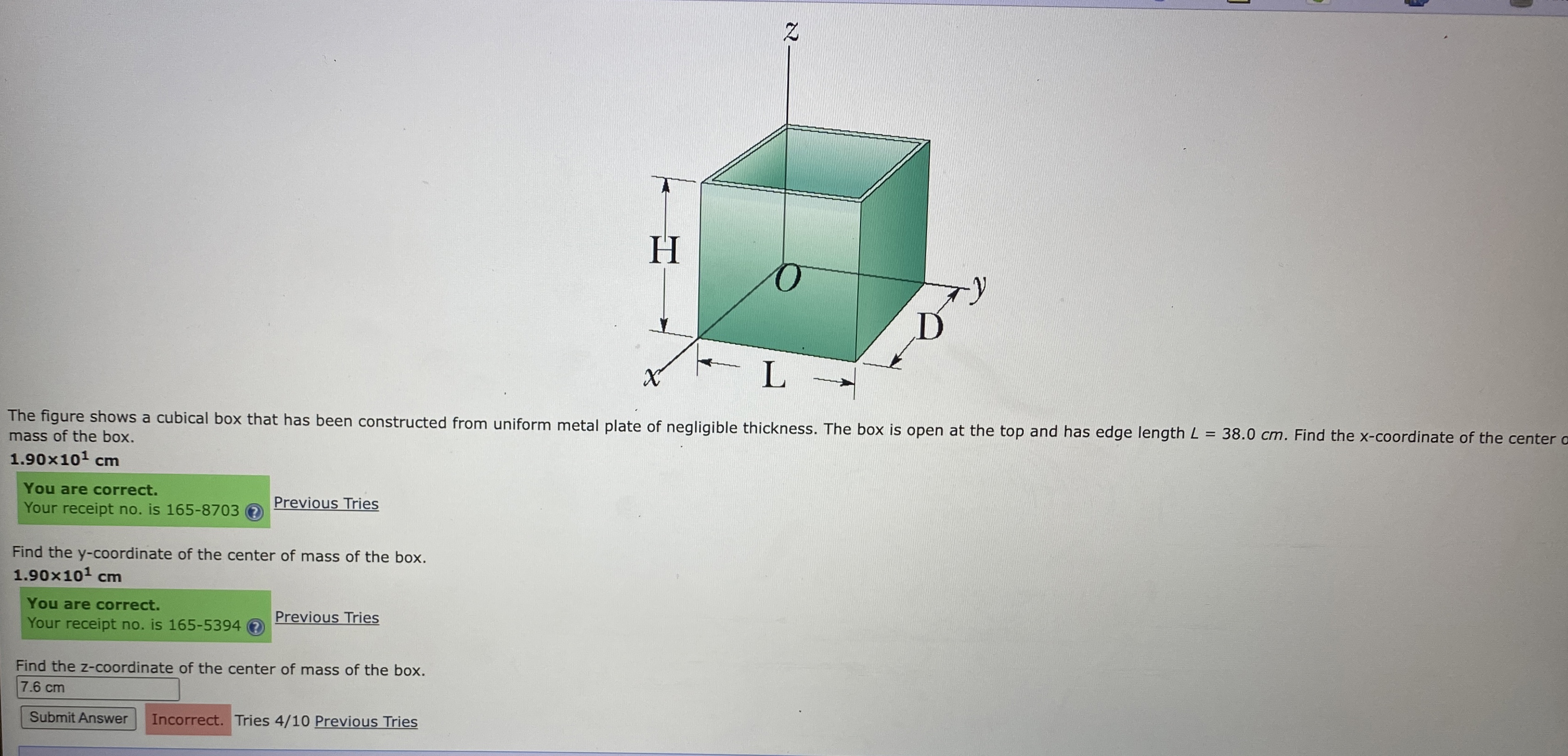Solved The figure shows a cubical box that has been | Chegg.com