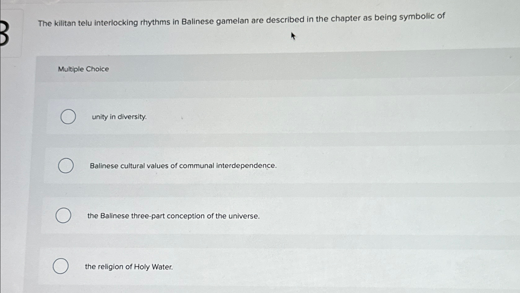 Solved The kilitan telu interlocking rhythms in Balinese