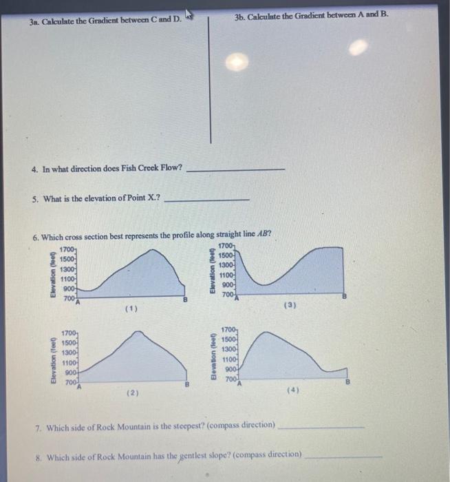 Solved Topographic Map Worksheet Base your answers to the | Chegg.com