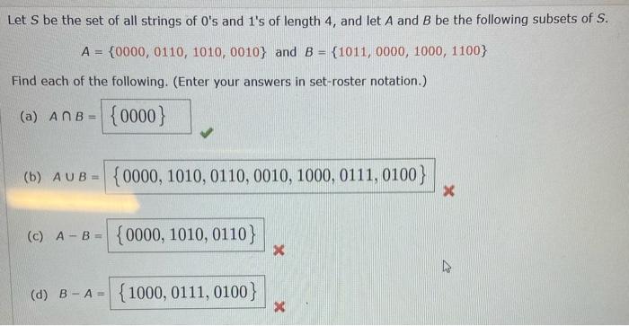 Solved Let S Be The Set Of All Strings Of 0 's And 1 's Of | Chegg.com