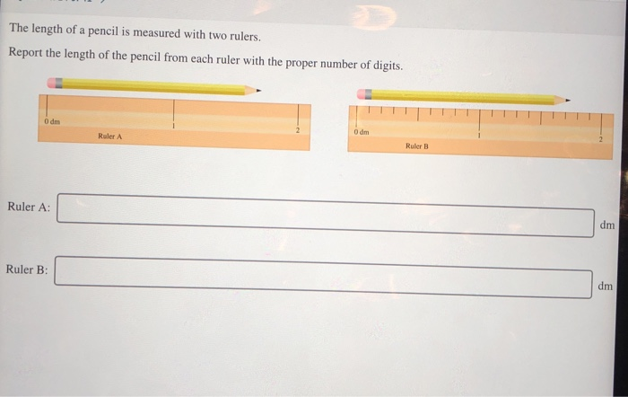 Solved The Length Of A Pencil Is Measured With Two Rulers. | Chegg.com