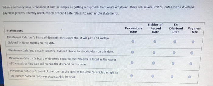 Solved When A Company Pays A Dividend It Isn T As Simple