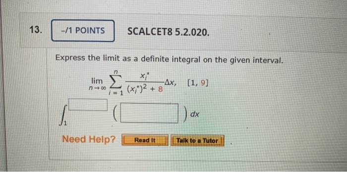 Solved 8. -/1.33 POINTS SCALCET8 5.2.034.MI. MY NOT The | Chegg.com