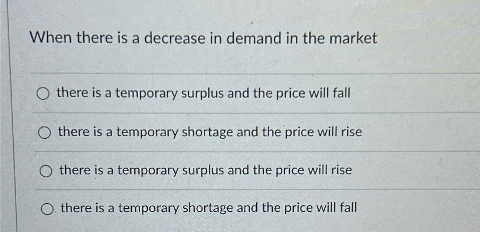 Solved When there is a decrease in demand in the marketthere | Chegg.com