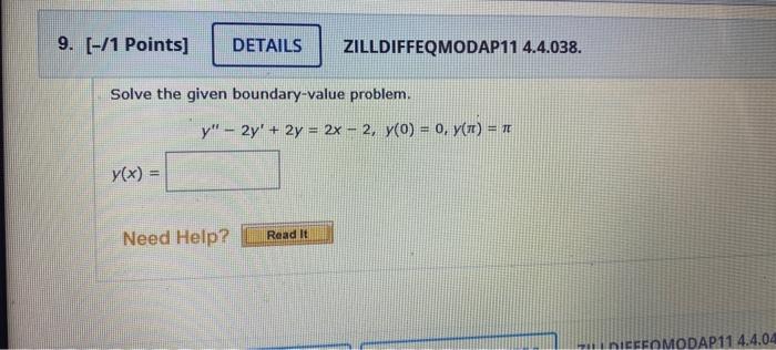 Solved ZILLDIFFEQMODAP11 4.4.038. Solve The Given | Chegg.com