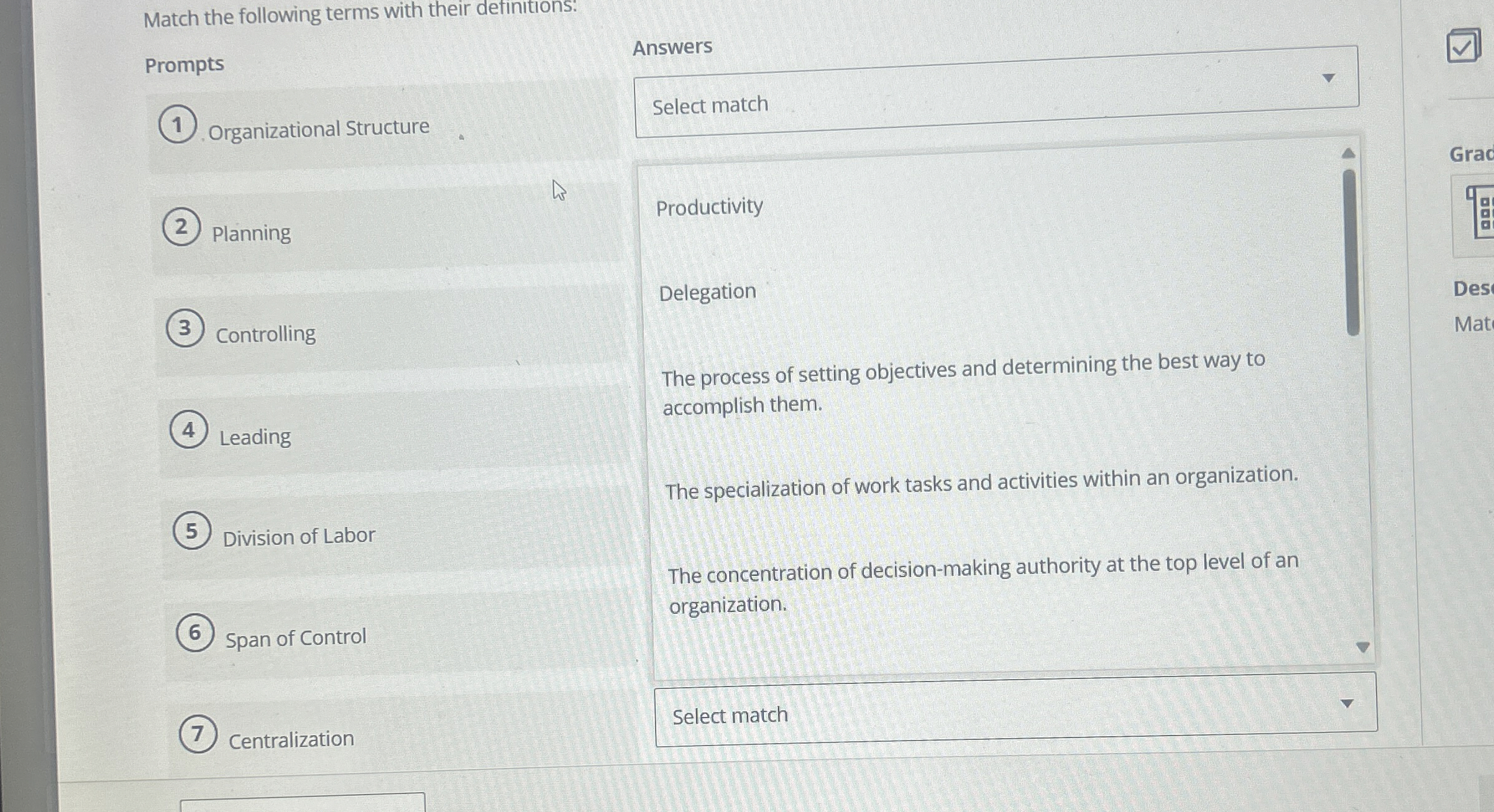 Solved Match the following terms with their | Chegg.com