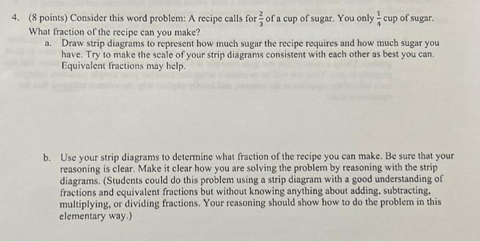 Solved ( 8 points) Consider this word problem: A recipe | Chegg.com
