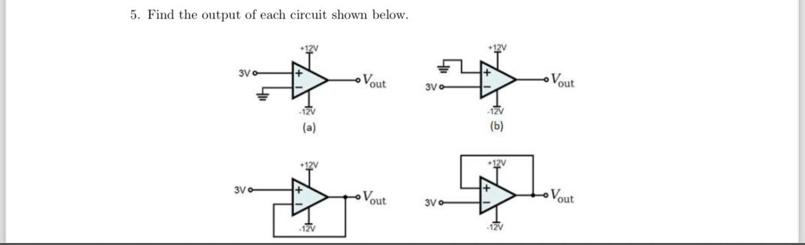 Solved Find the output of each circuit shown below. In the | Chegg.com