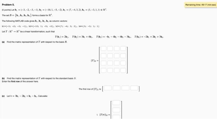 Solved Problem 5. 5 Points) Let B, (-3,-2,-3,-1), By (-10, | Chegg.com