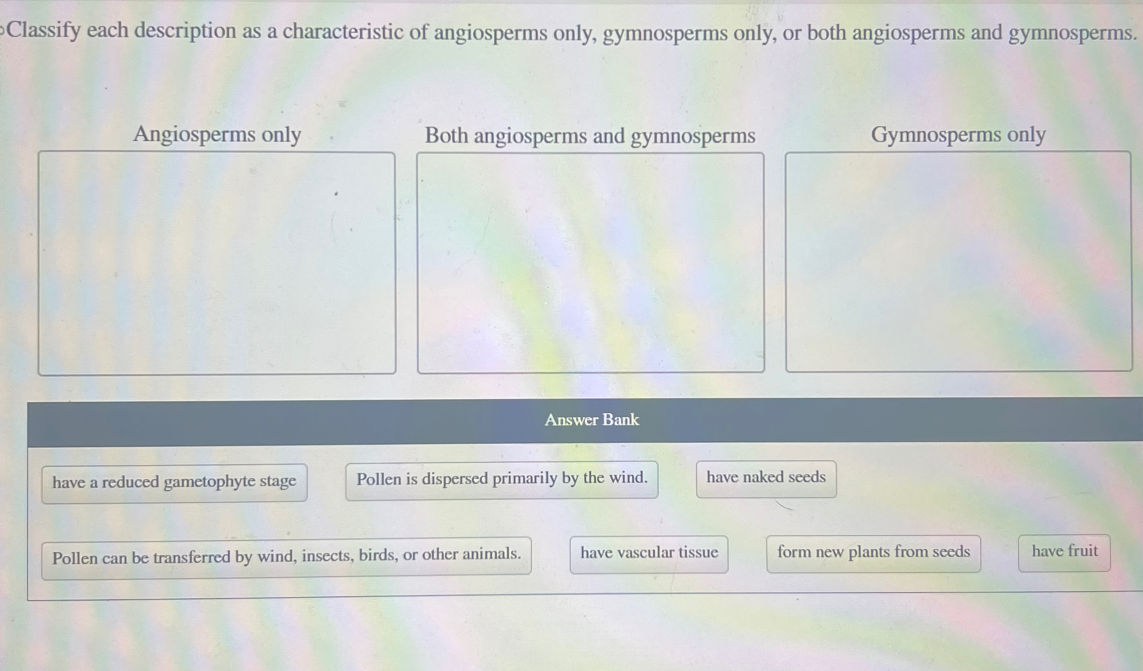 Solved Classify each description as a characteristic of | Chegg.com