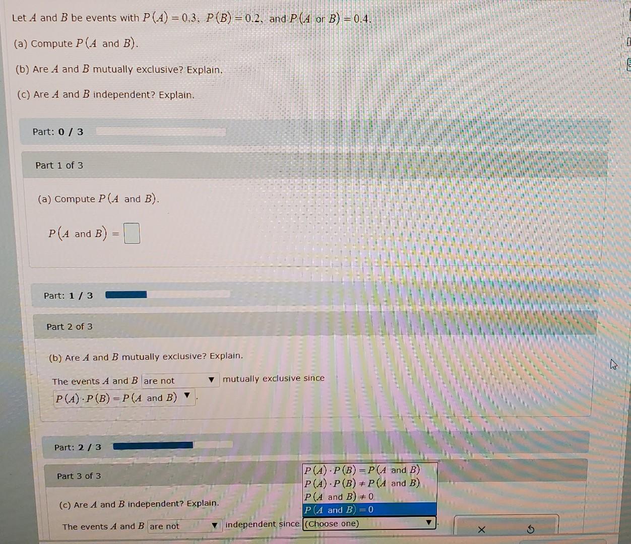 Solved Let A And B Be Events With P(A) = 0.3, P(B) = 0.2, | Chegg.com