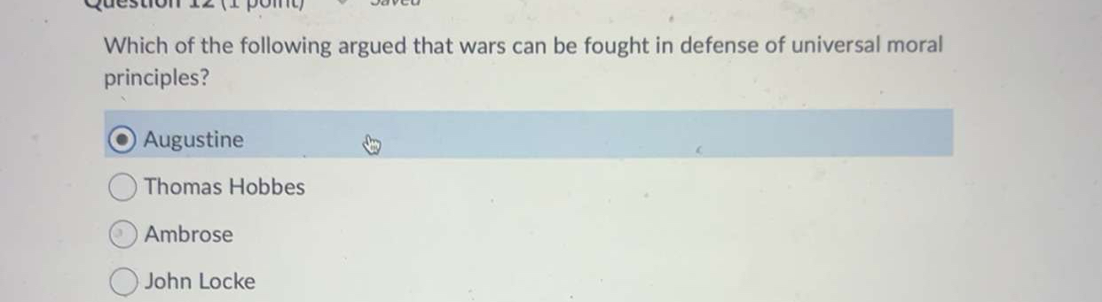 Solved Which Of The Following Argued That Wars Can Be Fought | Chegg.com