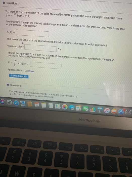 Solved Question 1 You want to find the volume of the solid | Chegg.com