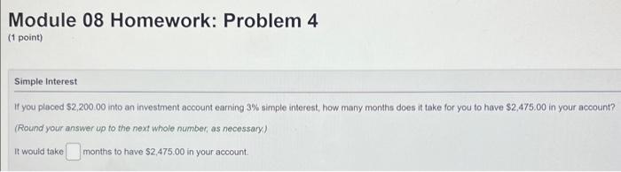 Solved Module 08 Homework: Problem 4 (1 point) Simple | Chegg.com