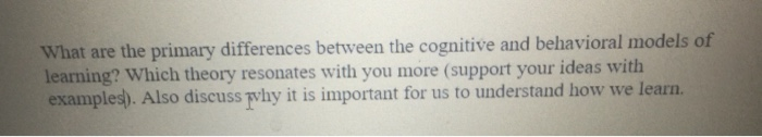 Solved What are the primary differences between the | Chegg.com