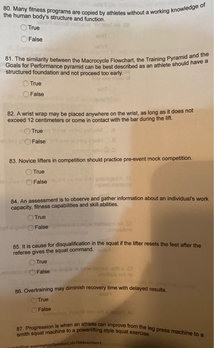 Solved True False 80 Many Fitness Programs Are Copied By Chegg Solved True False 80 Many Fitness Programs Are Copied By Chegg