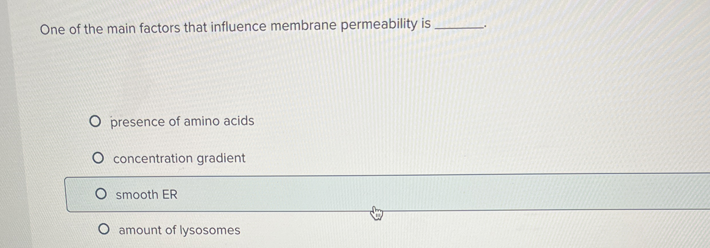 Solved One of the main factors that influence membrane | Chegg.com