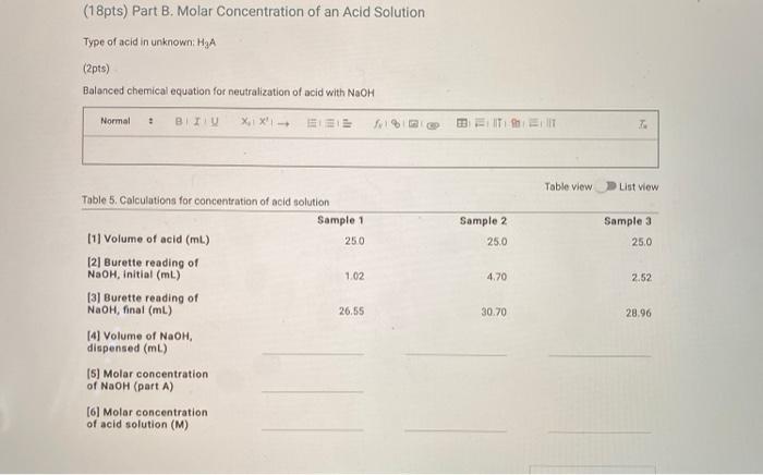 Solved Part A. Standardization of a Sodium Hydroxide | Chegg.com