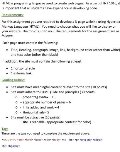 Solved HTML is programing language used to create web pages. | Chegg.com