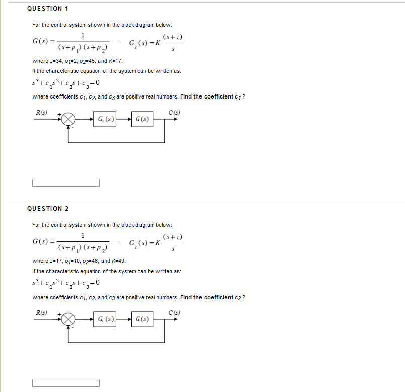 Solved QUESTION 1For the control system shown in the block | Chegg.com