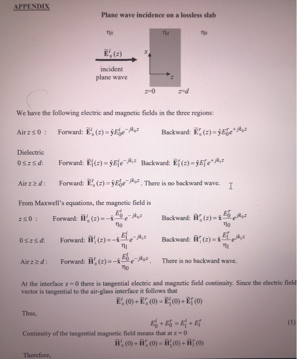 Question 3 30 Marks A Plane Wave Is Propagating Chegg Com