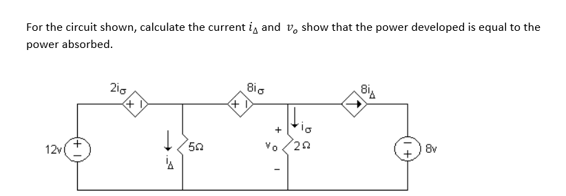 For The Circuit Shown, Calculate The Current IΔ ﻿and 