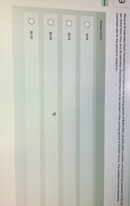 Solved Assume (1) Estimated Fixed Manufacturing Overhead For | Chegg.com