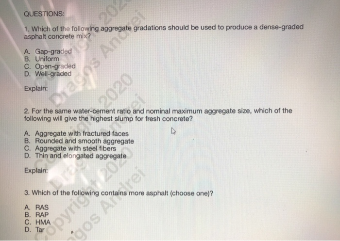 Solved 20 QUESTIONS: 1. Which of the following aggregate | Chegg.com