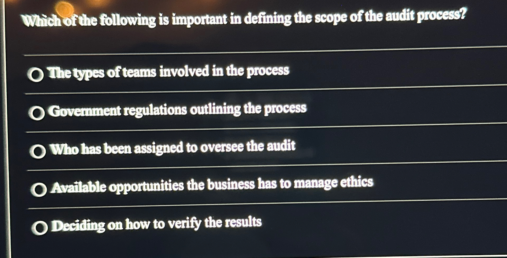 Solved Which of the following is important in defining the | Chegg.com