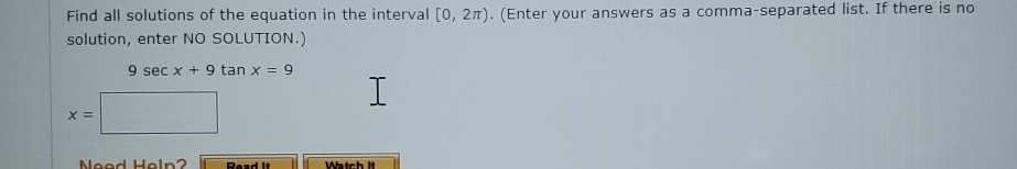 Solved Find all solutions of the equation in the interval | Chegg.com