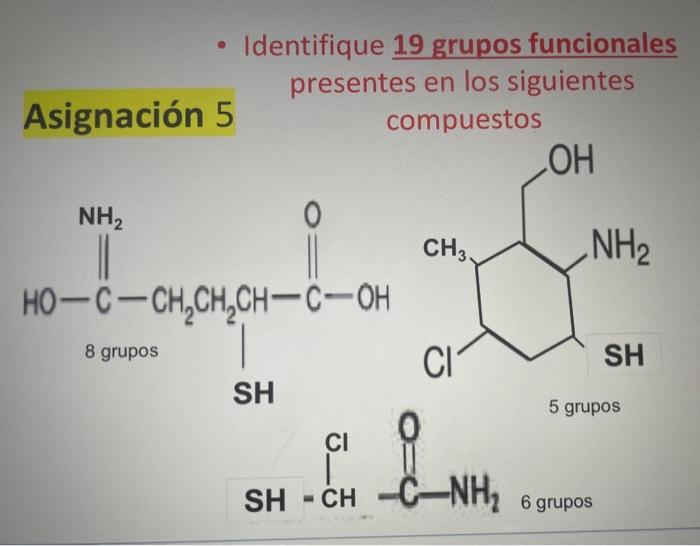 Solved Identifique 19 Grupos Funcionales Presentes En Los 