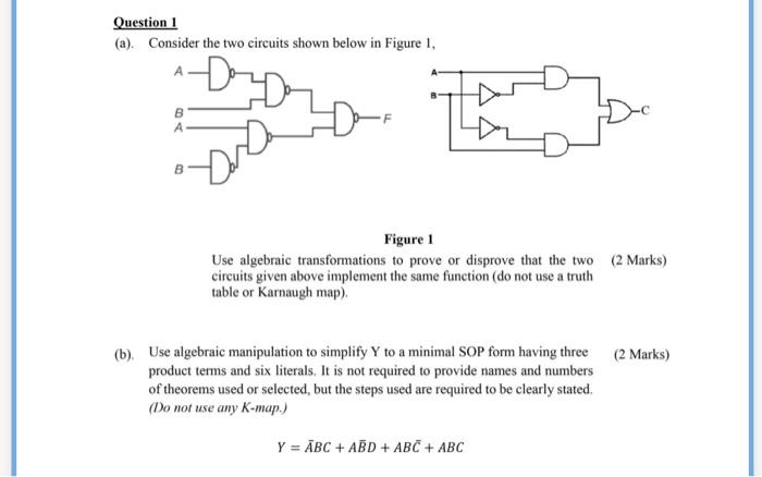 Solved Question 1 (a). Consider the two circuits shown below | Chegg.com